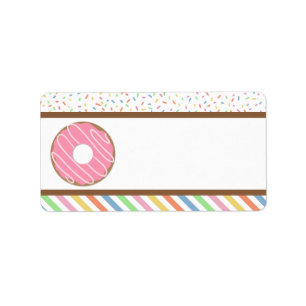 Étiquette Fête d'anniversaire de Donut rose
