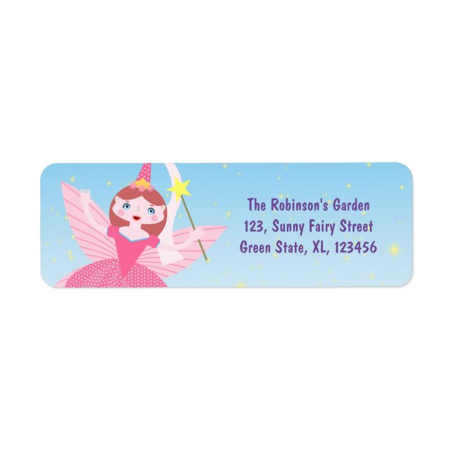 Étiquette Fête d'anniversaire de la magie de licorne et de f (Devant)
