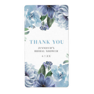 Étiquette Fête de Fête des mariées florale bleu romantique F