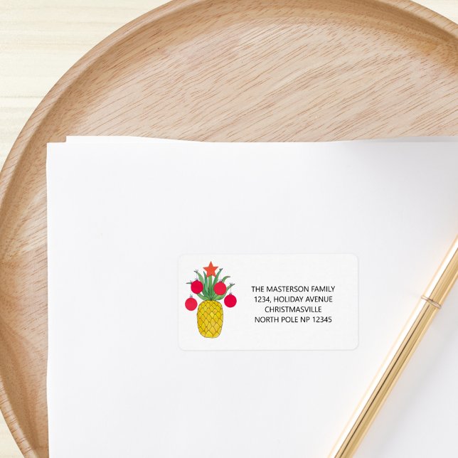 Étiquette Fête de l'ananas Noël (Créateur téléchargé)