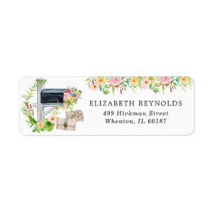 Étiquette Fête de mariage floral par la poste   Adresse de r