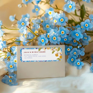 Étiquette Fête de naissance Citron Bleu Jaune Amalfi Coast