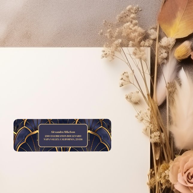 Étiquette Fête des mariées Art Déco Vintage violet (Créateur téléchargé)