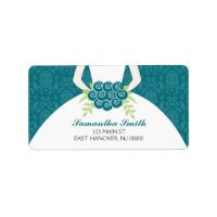 Fête des mariées de modèle Damask turquoise