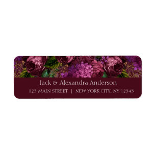 Étiquette Fête des mariées Floral Marsala Bourgogne