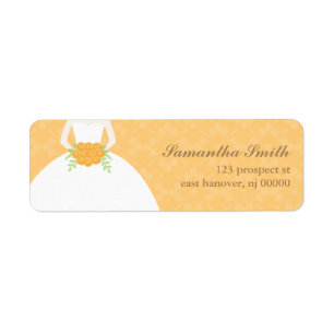 Étiquette Fête des mariées Orange Damask