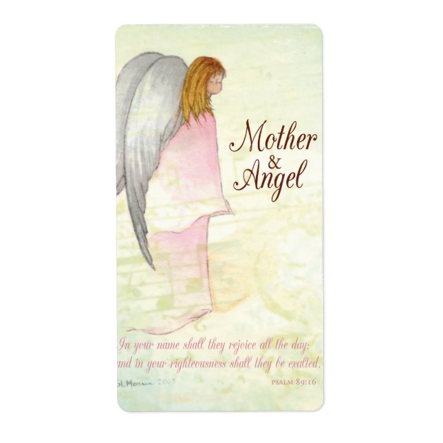Étiquette Fête des mères Angel Religieux (Devant)