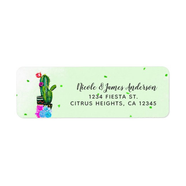 Étiquette Fête des Succulentes à Rayures Brillantes Cinco de (Devant)