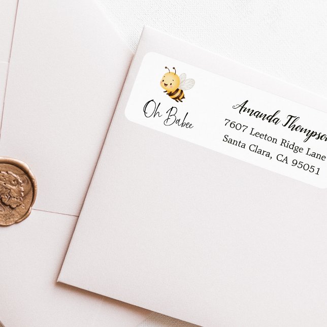 Étiquette Fête Prénatale Bébé Abeille Florale Rustique Oh Bé (Créateur téléchargé)