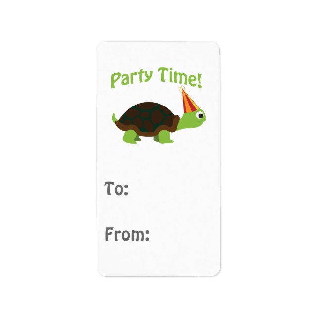 Étiquette Fête ! Tortue (Devant)