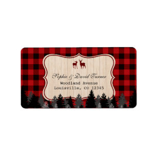 Étiquette Fêtes de Noël de Flannel et de Lumberjack Frost
