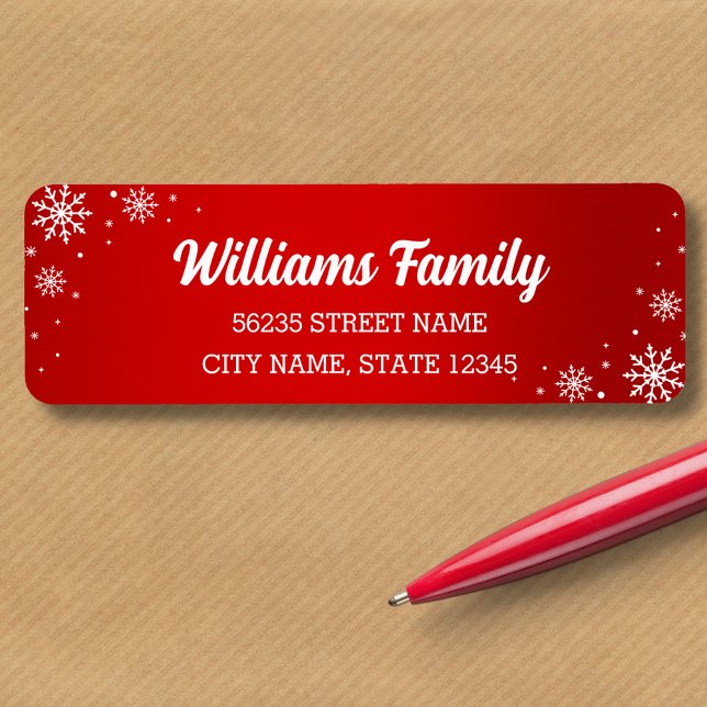 Étiquette fêtes de noël rouge blanc (Créateur téléchargé)