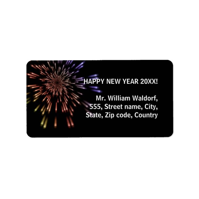 Étiquette Feu d'artifice Nouvel An (Devant)