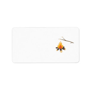 Étiquette Feu de camp avec des guimauves
