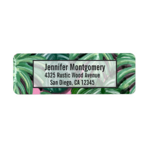 Étiquette Feuillage Feuille tropical vert & vert