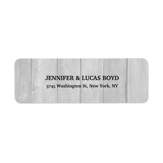 Étiquette Feuille classique en bois gris style rétro unique (Devant)