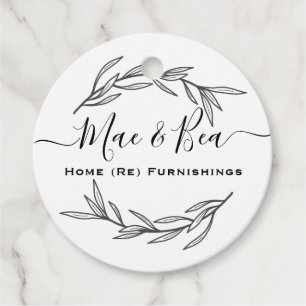 Étiquette feuille de laurier moderne