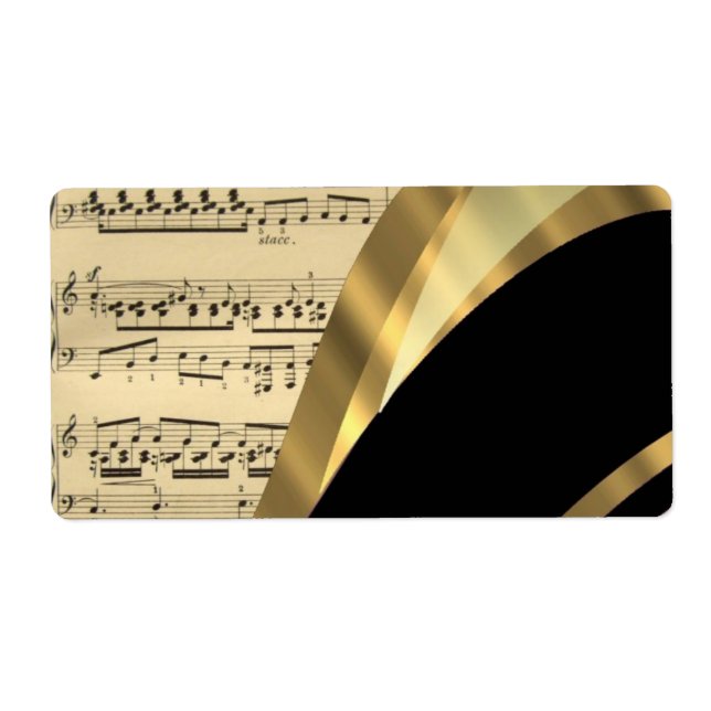 Étiquette Feuille de musique élégante (Devant)