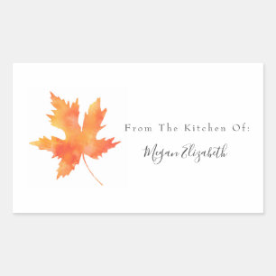 étiquette "Feuille d'érable jaune orange"