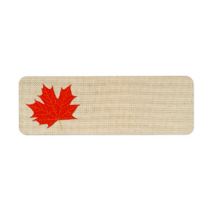 Étiquette Feuille d'érable rouge
