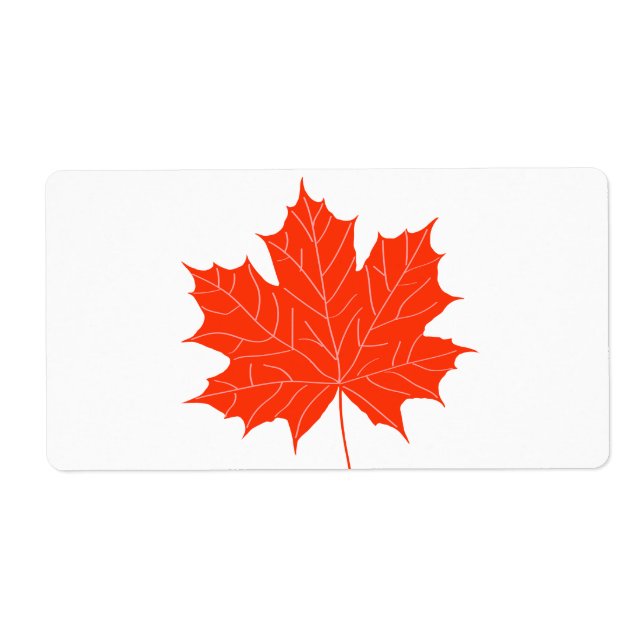 Étiquette Feuille d'érable rouge (Devant)