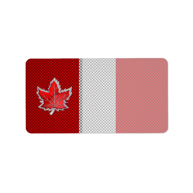 Étiquette Feuille d'érable rouge canadienne sur papier à fib (Devant)