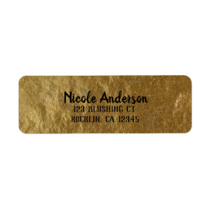 Étiquette Feuille d'or Feuille Look Moderne Élégant Chic Mar