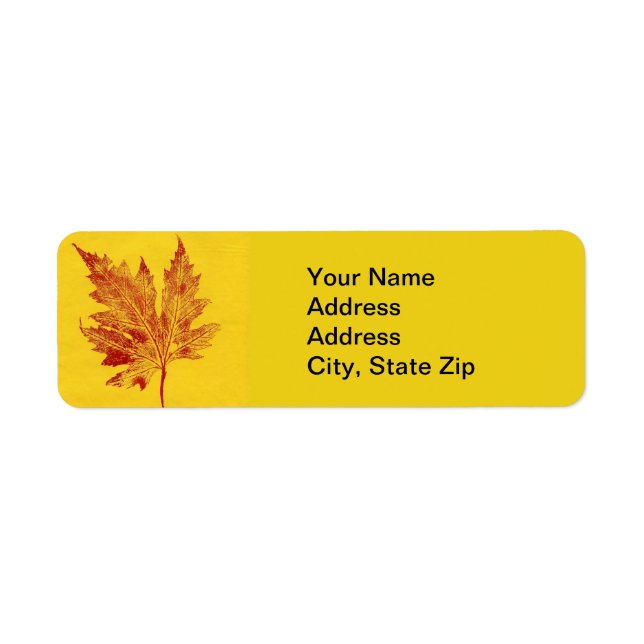 Étiquette Feuille nature Imprimer, grande feuille d'érable e (Devant)