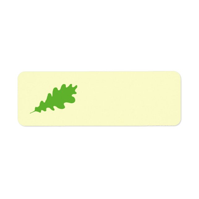 Étiquette Feuille verte, feuilles de chêne Design. (Devant)