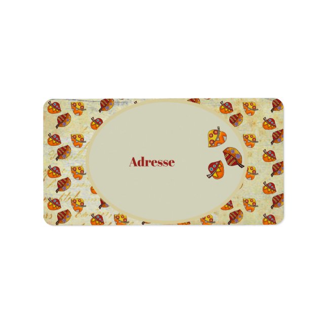 Étiquette feuilles d'automne (Devant)