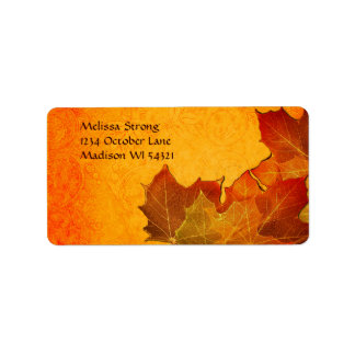 Étiquette Feuilles d'automne brillantes en Orange