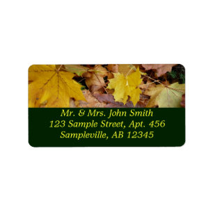 Étiquette Feuilles de érable tombées Jaune Automne Nature