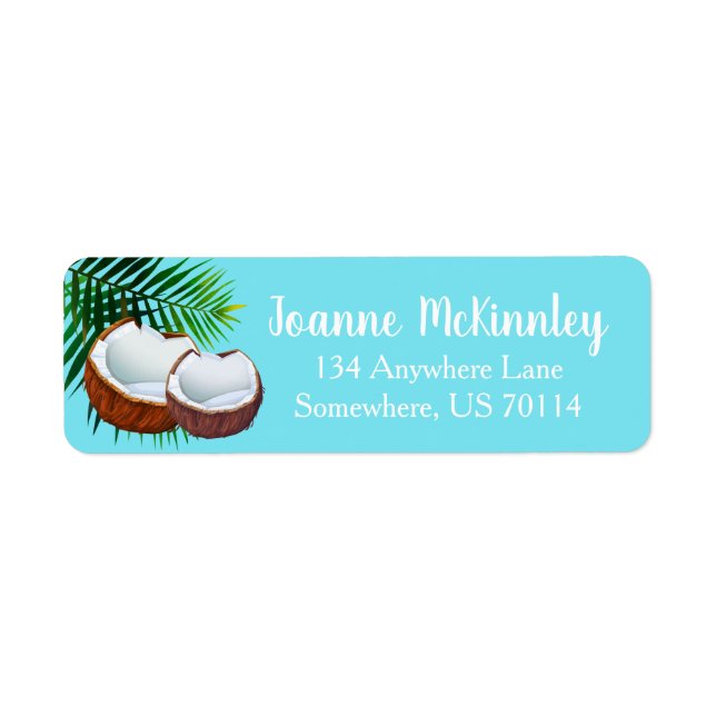 Étiquette Feuilles de noix de coco et palmiers tropicaux (Devant)