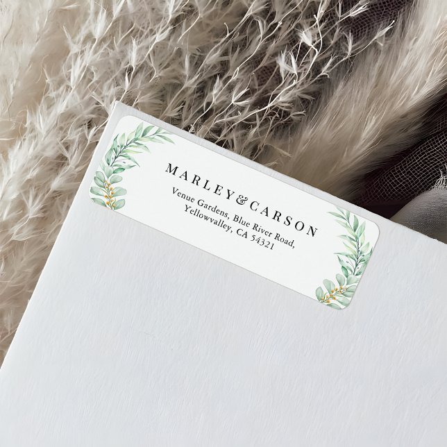 Étiquette Feuilles de verdure d'eucalyptus Adresse de retour (Créateur téléchargé)