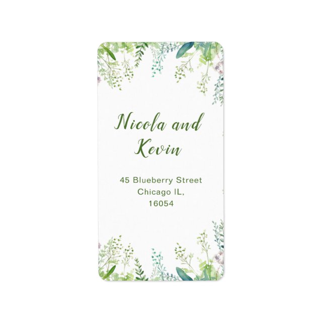 Étiquette Feuilles de verdure d'eucalyptus Mariage  (Devant)
