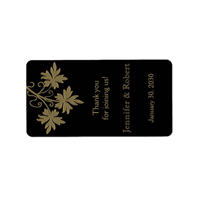 Étiquette Feuilles d'or sur Black Lip Balm (Devant)
