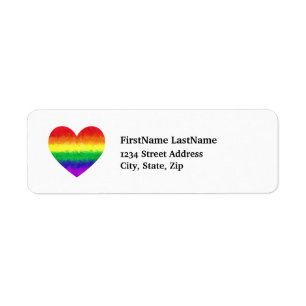 Étiquette Fierté Géométrique Rainbow Heart LGBT Love
