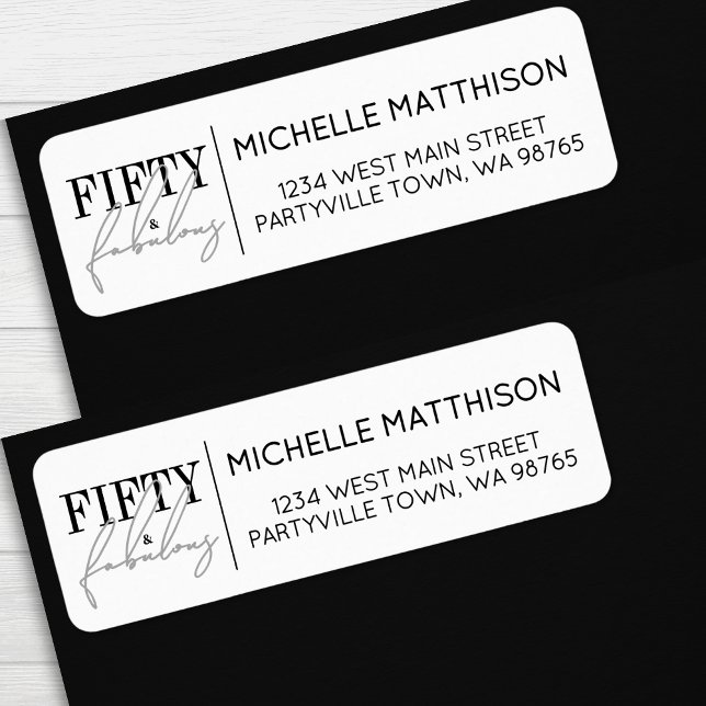 Étiquette Fifty And Fabulous 50th Birthday Return Address (Fifty And Fabulous 50th Birthday Return Address label )