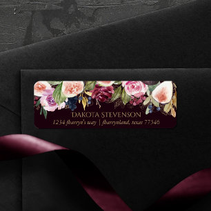 Étiquette Figues florissantes Moody Rustic Fruit Elegant B
