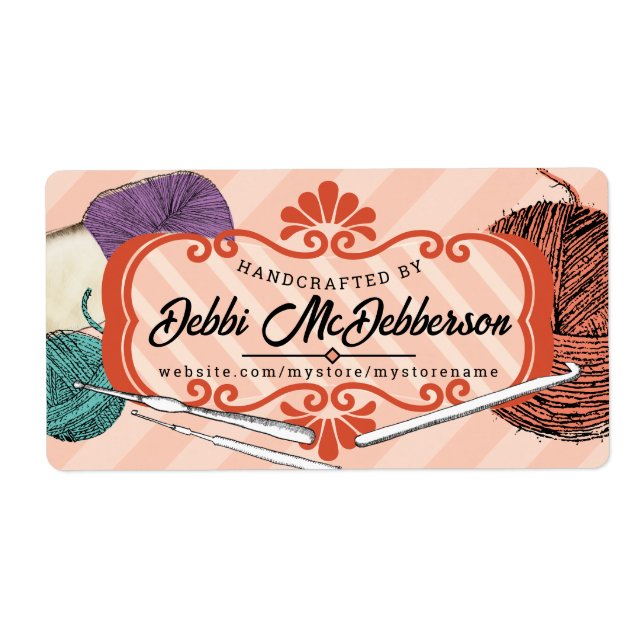 Étiquette fil de couleur personnalisé skeins crochet crochet (Devant)