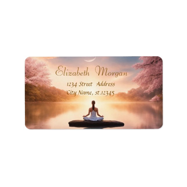 Étiquette Fille de méditation en pierre Zen (Devant)