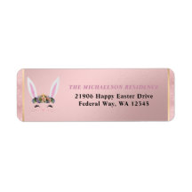 Fille de Pâques Blush Lapin Floral Rose