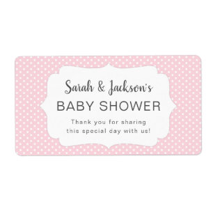 Étiquette Fille points roses baby shower bouteille d'eau éti