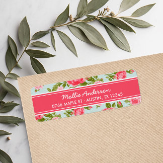 Étiquette Fille Vintage Rose Floral Print