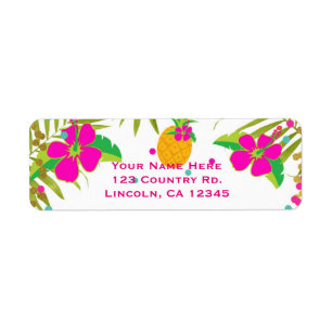 Étiquette Filles de Aloha Luau Fête d'anniversaire tropicale