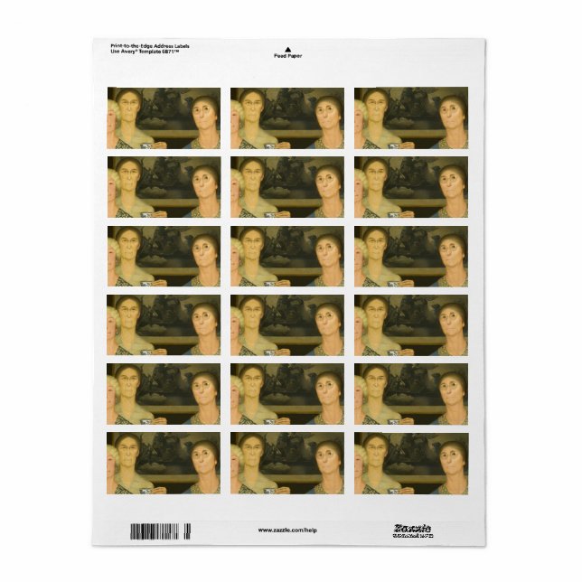 Étiquette Filles de la révolution par Grant Wood (Feuille entière)