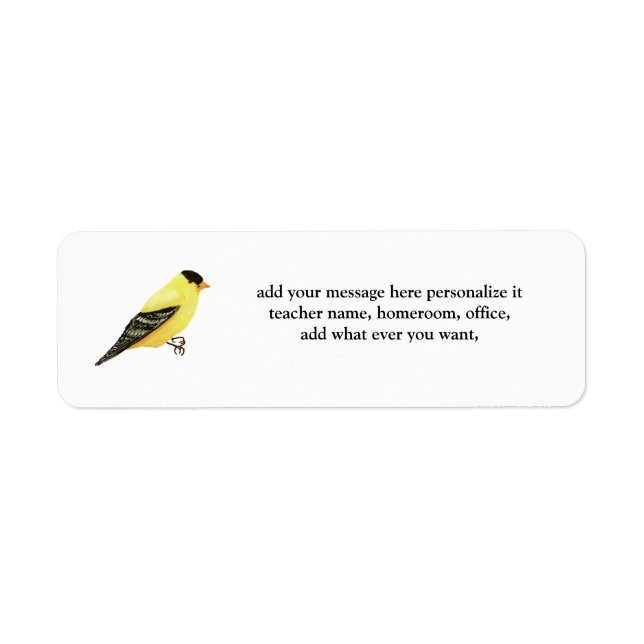 Étiquette finition or, oiseau jaune, Stickers, (Devant)