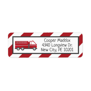 Étiquette Fire Truck Address Labels for Firefighter Birthday