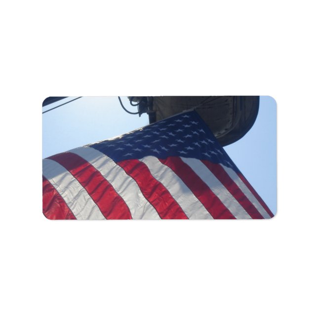 Étiquette Fire Truck American Flag Aerial Tower (Devant)