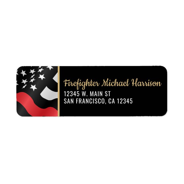 Étiquette Fireman Firefighter Fire Department Return Address (Devant)